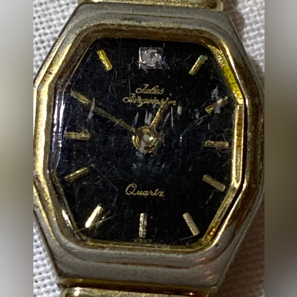 Jules Jurgensen Vtg 3022 Diamond Quartz Accent Ladies Watch